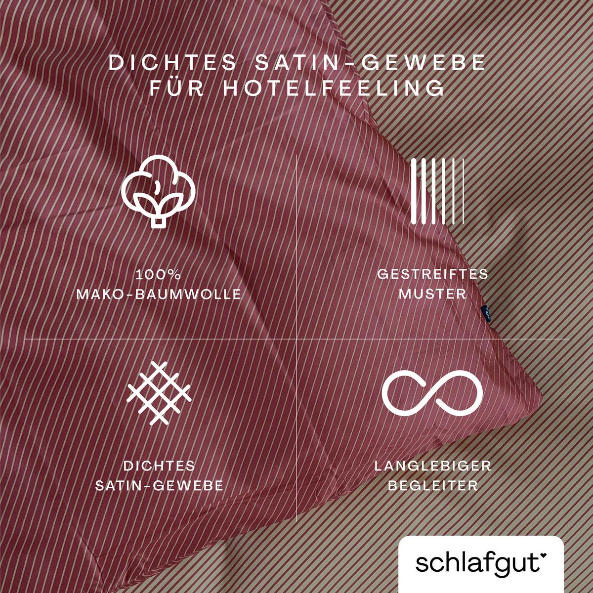Kopfpolsterbezug Woven Satin Gelb/Rot ca. 40x80cm - Gelb/Rot, Basics, Textil (40/80cm) - Schlafgut