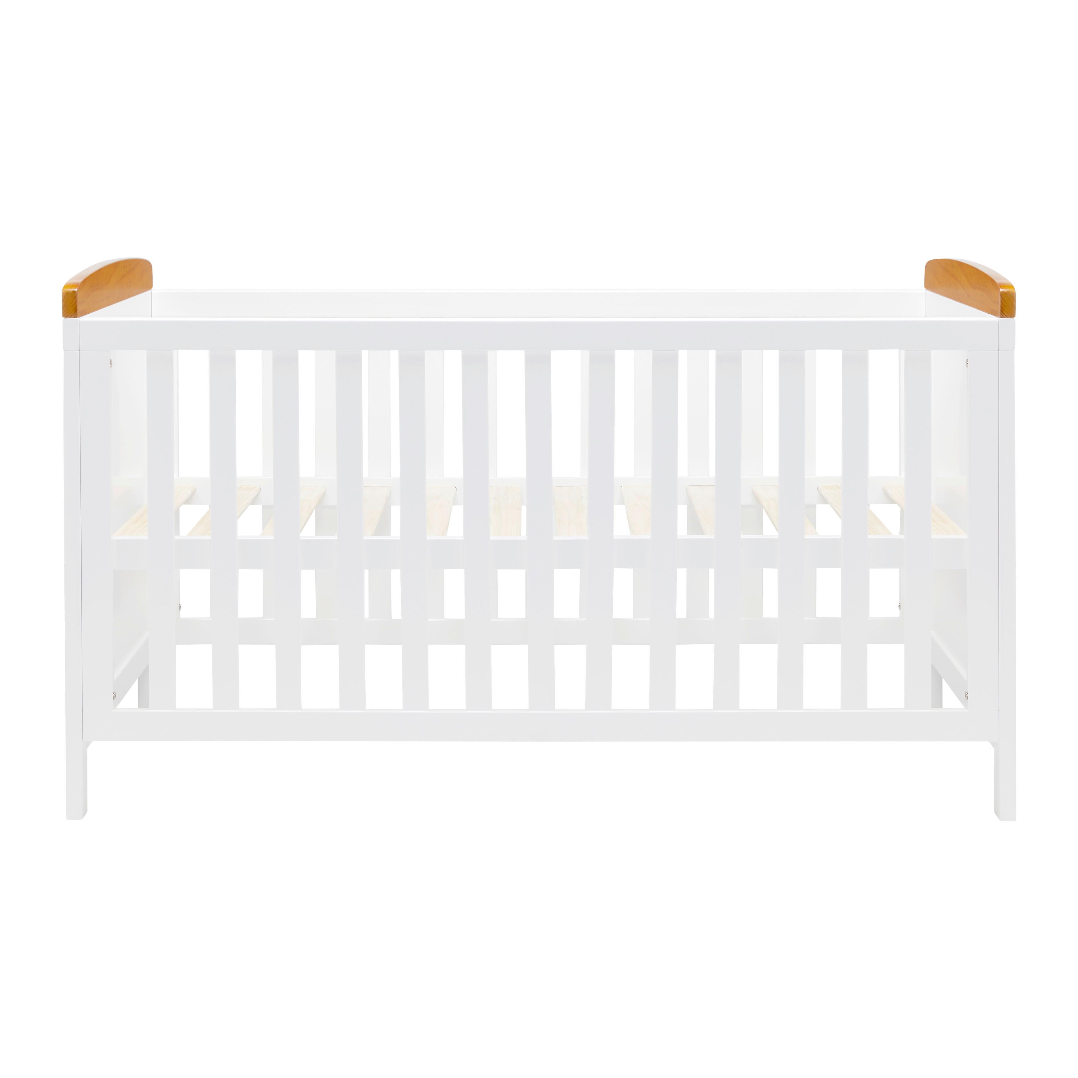 Gitterbett Lou Weiß ca. 70x140cm massivholz - Weiß/Kieferfarben, MODERN, Holz (144/75cm) - Bessagi Kids