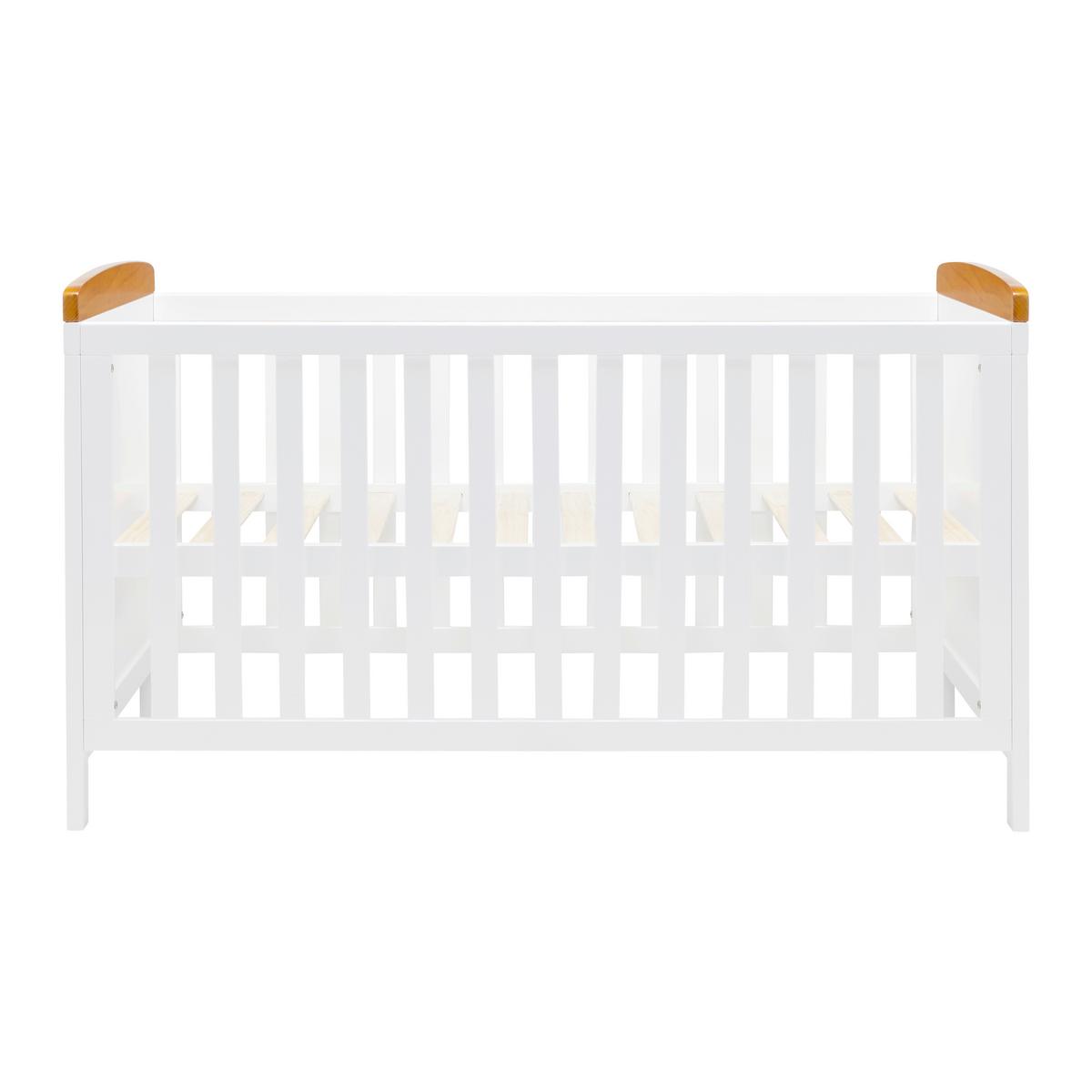Gitterbett Lou Weiß ca. 70x140cm massivholz - Weiß/Kieferfarben, MODERN, Holz (144/75cm) - Bessagi Kids