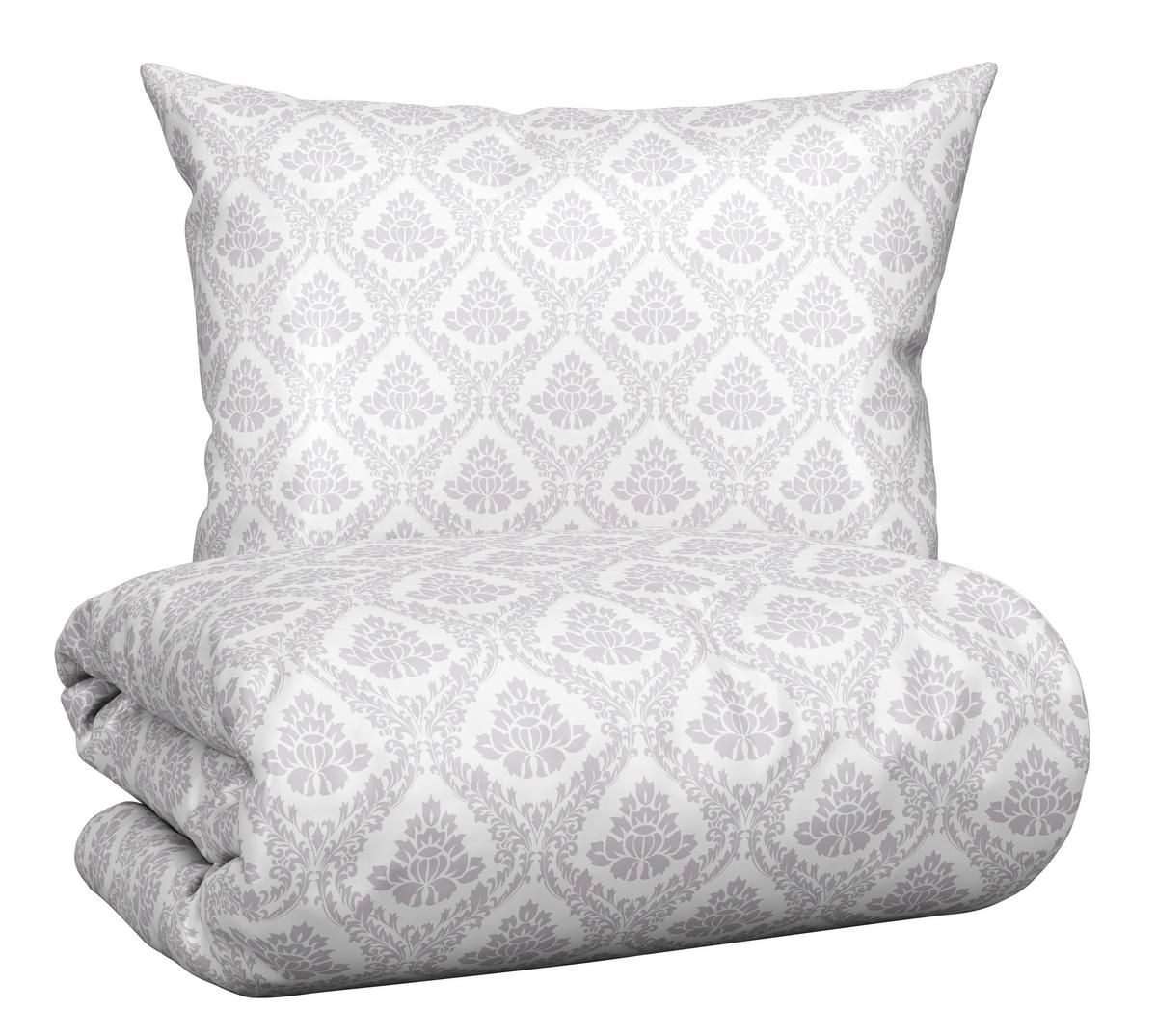 Bettwäsche Maya in Silber ca. 160x210cm - Silberfarben, Romantik / Landhaus, Textil (160/210cm) - Premium Living