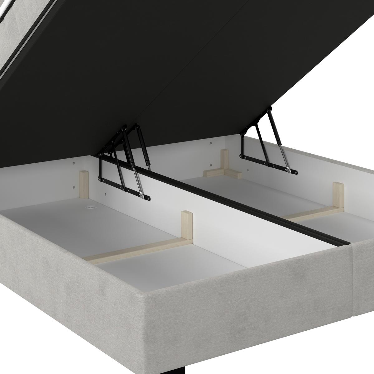 Box Krevet Maya C - svijetlo siva/crna, Moderno, drvni materijal/drvo (200/220cm) - Based