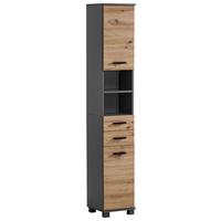 Visoka Omara Palermo, Antracit, Barva Hrasta - črna/antracit, Konvencionalno, kovina/umetna masa (30,3/181/32,6cm) - Stylife