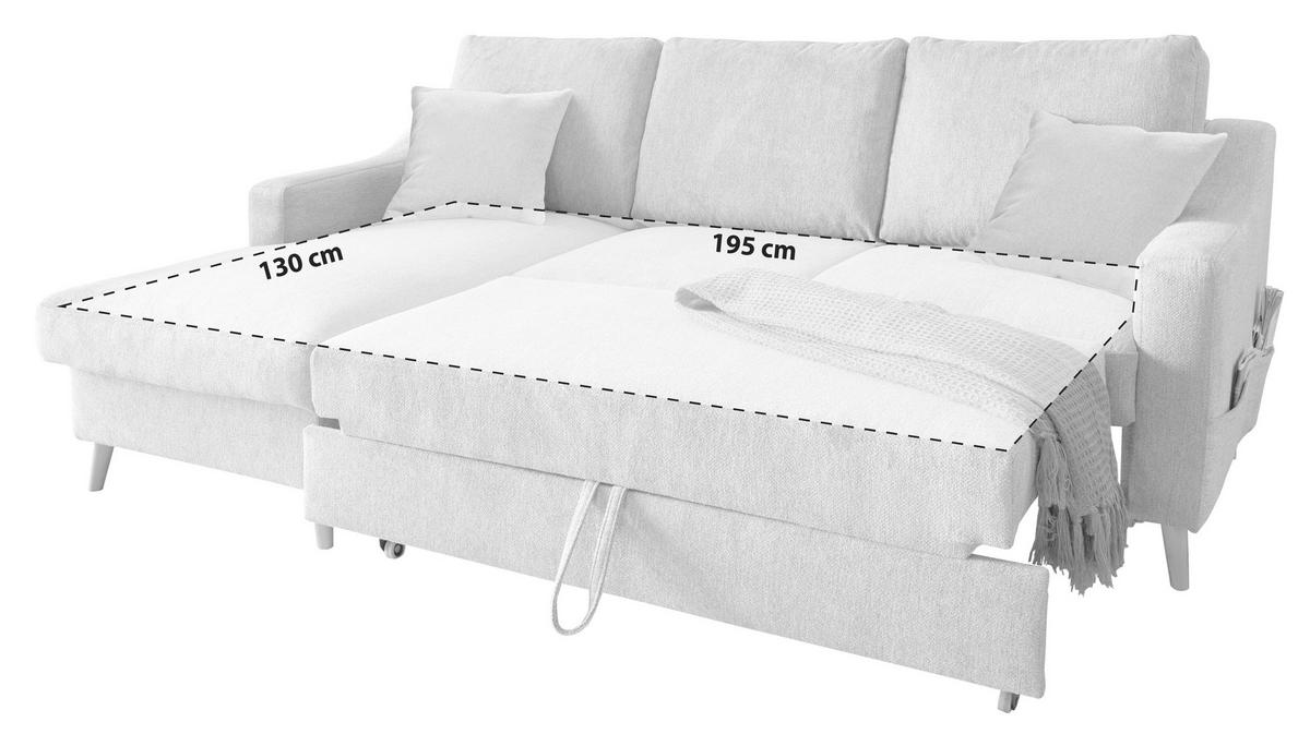 Wohnlandschaft Valentina Rosa Struktur - Rosa/Naturfarben, KONVENTIONELL, Holz/Textil (150/228cm) - P & B