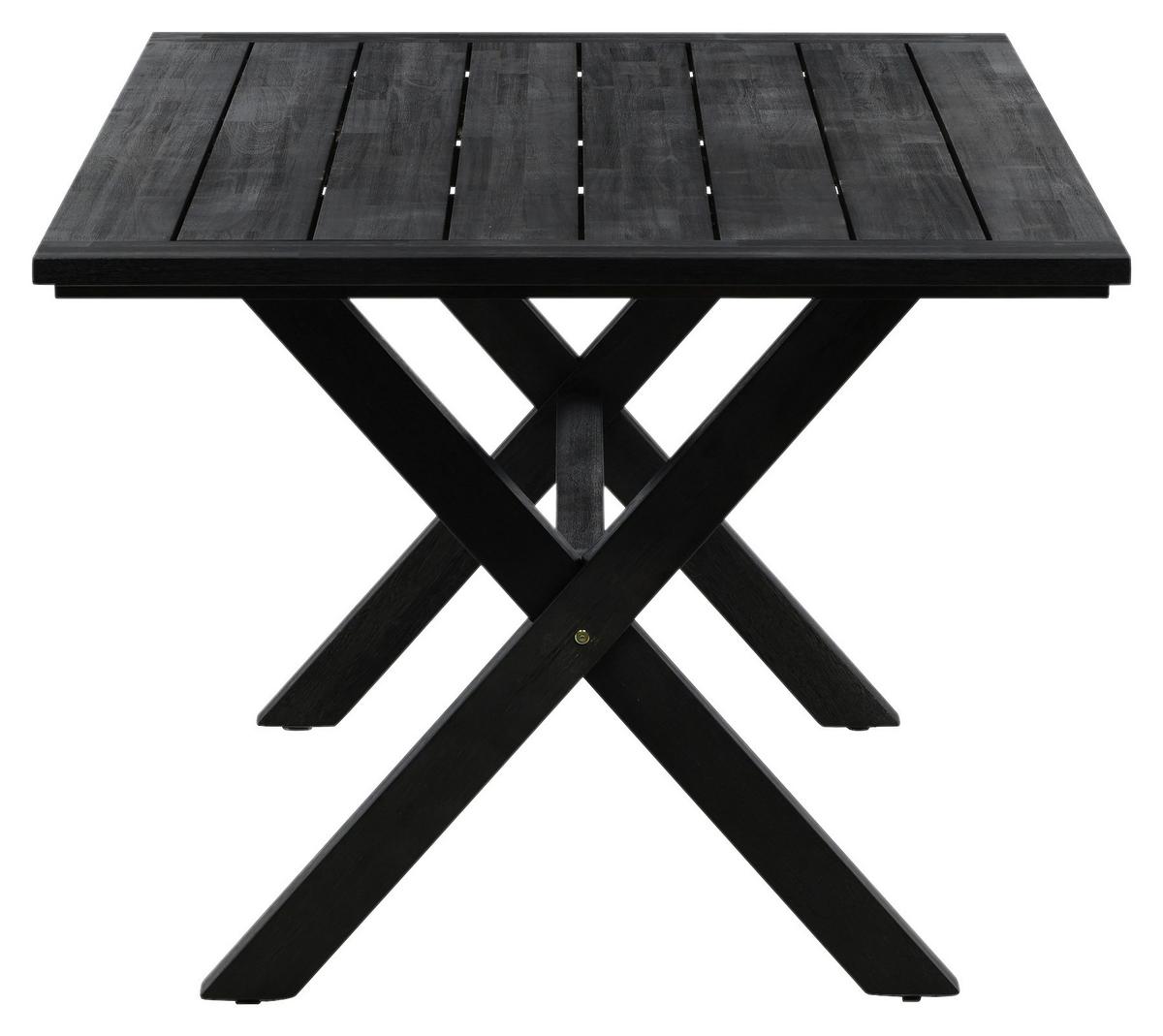 Gartentisch Rives ca. 200x100x75 cm Schwarz - Schwarz, KONVENTIONELL, Holz (200/100/75cm) - Gardenson