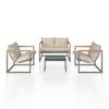 LOUNGEGRUPP LARA - grå/cremefärgad, Modern, metall/glas (114cm) - Bessagi Garden