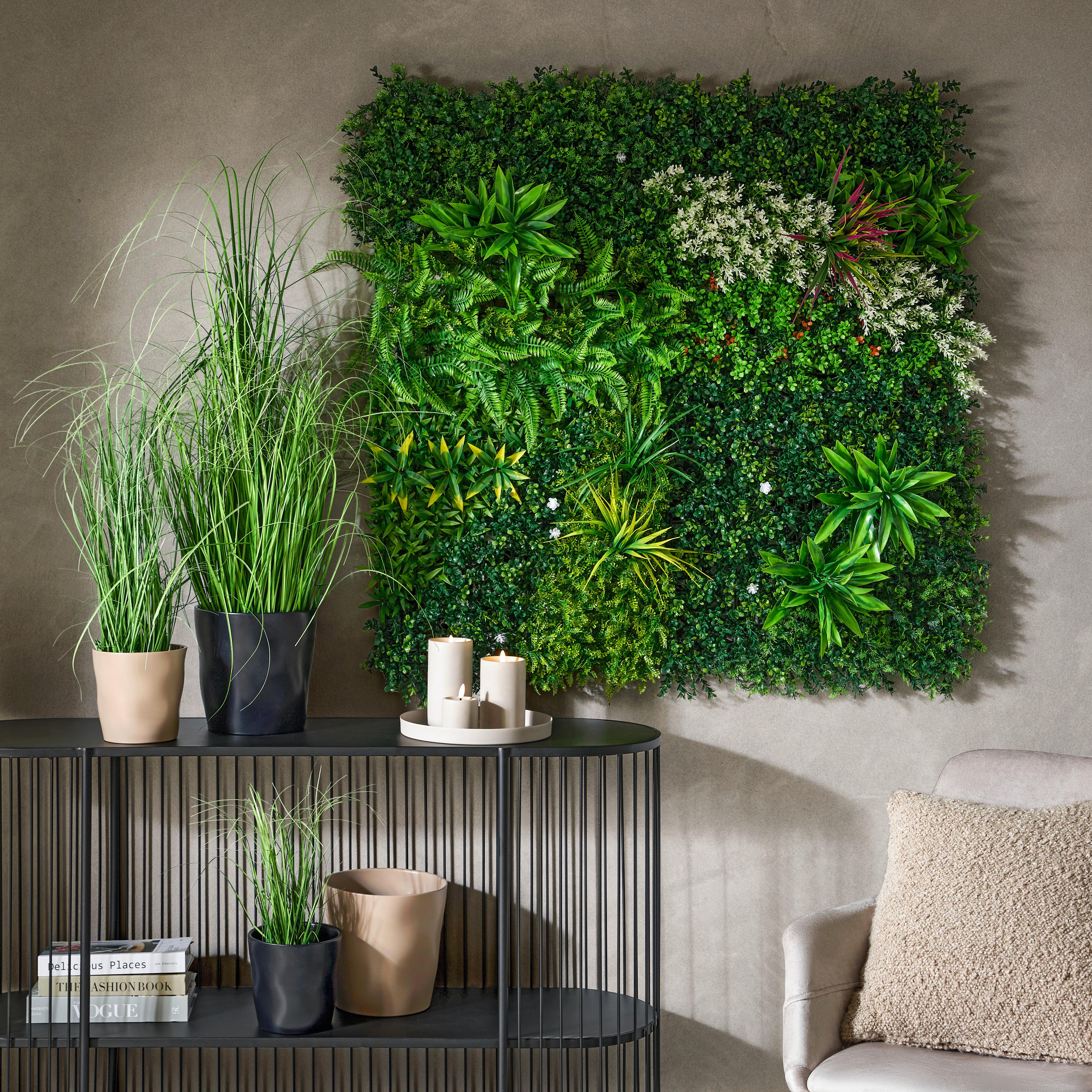 KONSTVÄXT FARNMATTE -PAZ- - grön/mörkgrön, plast (100/100cm) - Mömax