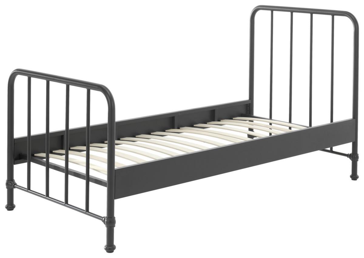 Kinder-/Juniorbett Bronxx ca. 90x200 cm Schwarz Matt - Schwarz, MODERN, Holz/Metall (90/200cm) - MID.YOU