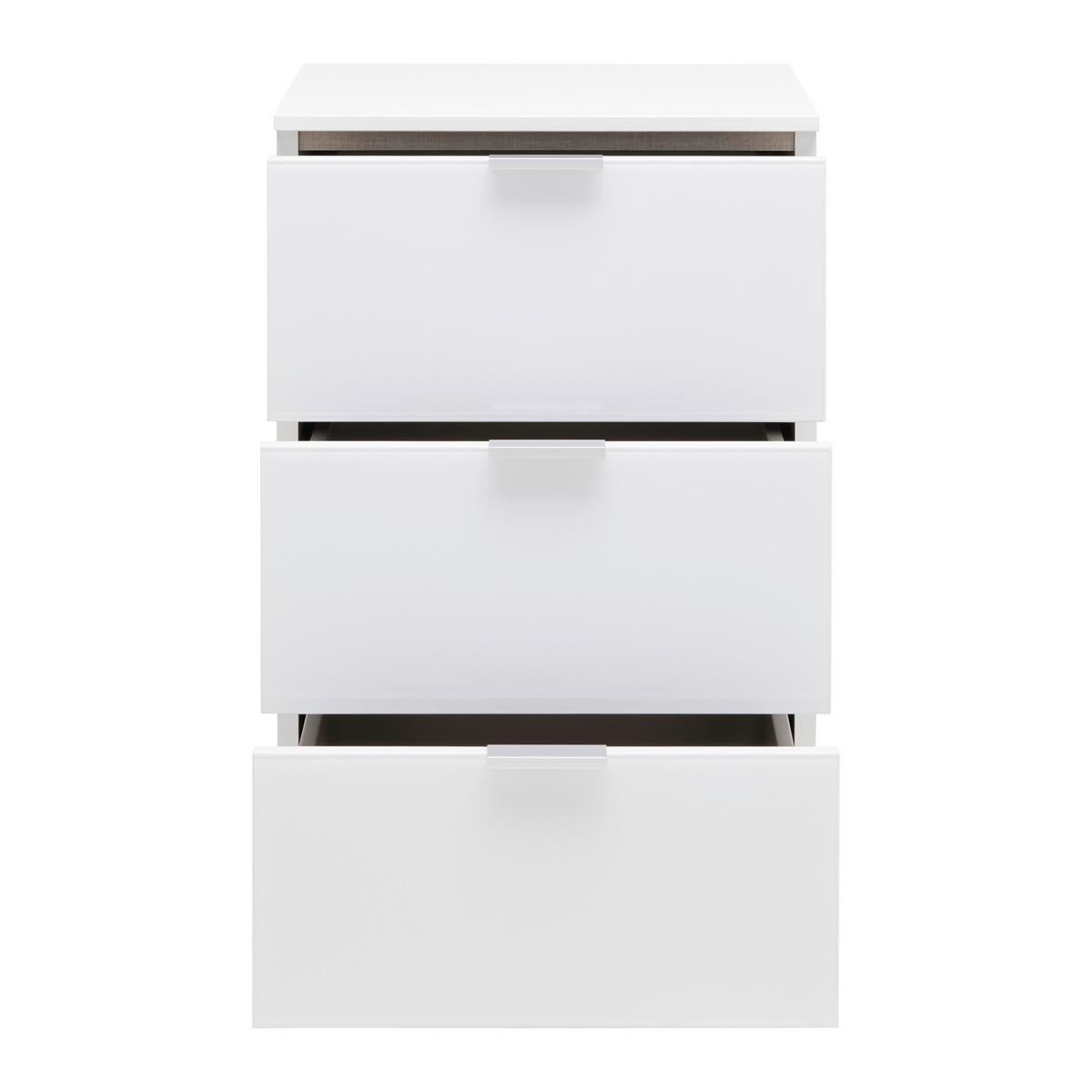 NOPTIERA FIFTY - alb, Konventionell, sticlă/material pe bază de lemn (40/61/42cm) - Premium Living