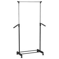 Kleiderwagen Mike 80x99x40 cm höhenverstellbar - Chromfarben/Schwarz, KONVENTIONELL, Kunststoff/Metall (80/99-179/40cm) - Based