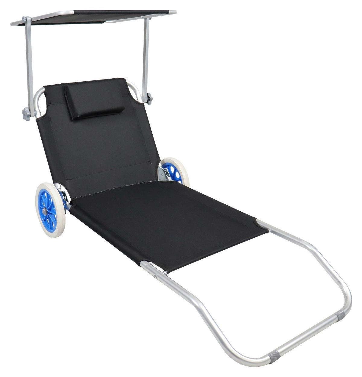 Vrtni Ležalnik Bindox, Črna - črna, Basics, kovina/tekstil (165/16/65cm) - Gardenson