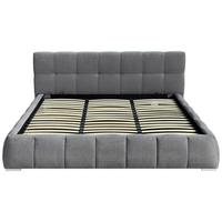 Oblazinjena Postelja Natalia, Siva, 180x200cm - črna/siva, Design, kovina/umetna masa (208/90/228cm) - Livetastic