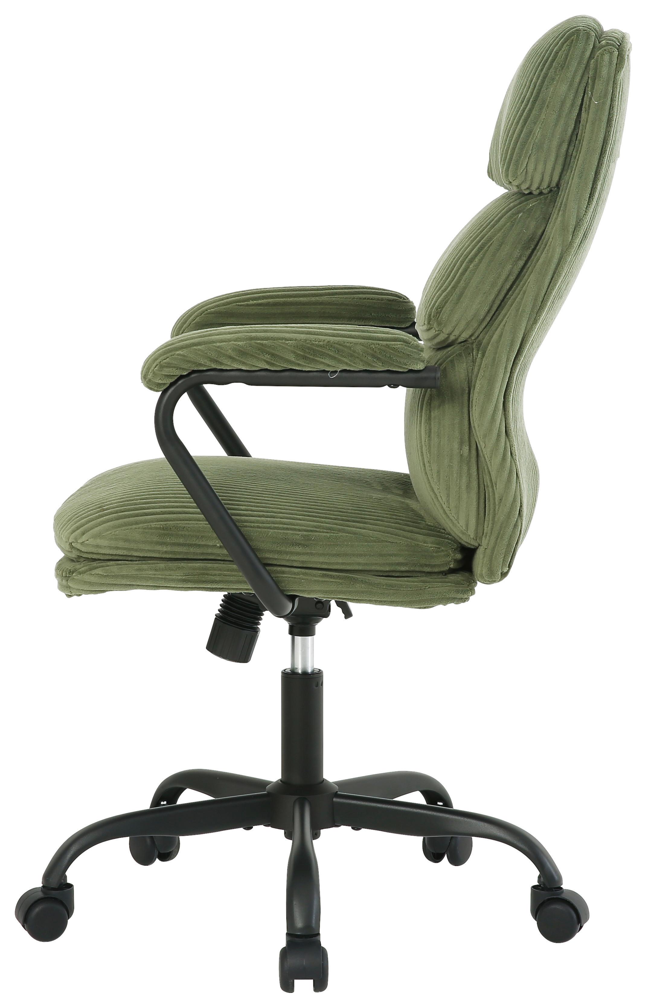 SNURRSTOL MANHATTAN 2 - grön/svart, Modern, metall/trä (58/102-112/64,5cm) - Mömax