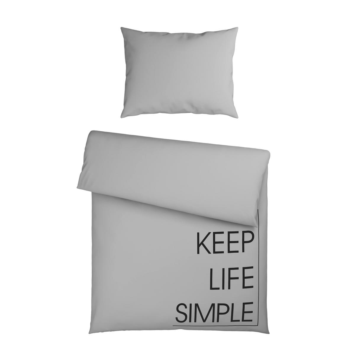 Bettwäsche Keep Life Grau ca. 140x200cm online kaufen ➤ mömax