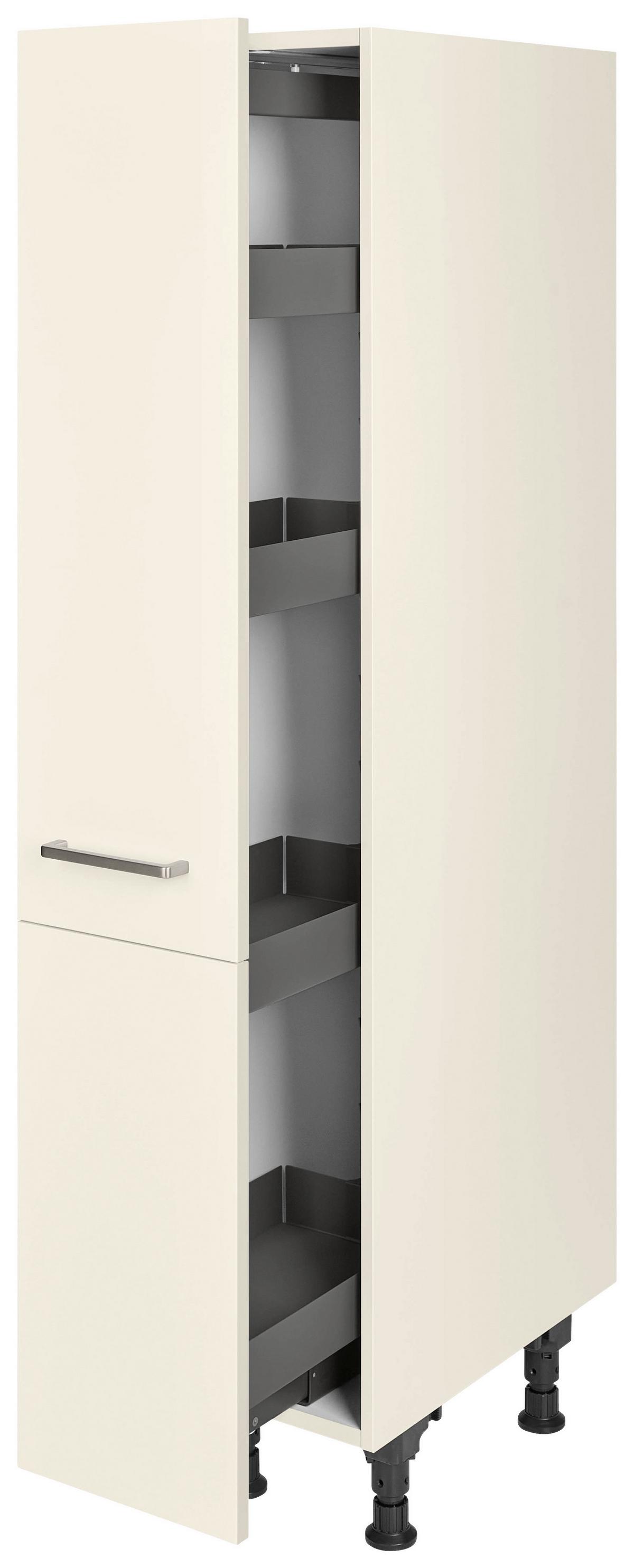 Apothekerschrank Touch Magnolie - Edelstahlfarben/Magnolie, MODERN, Holzwerkstoff/Metall (30/168/58cm) - Nobilia