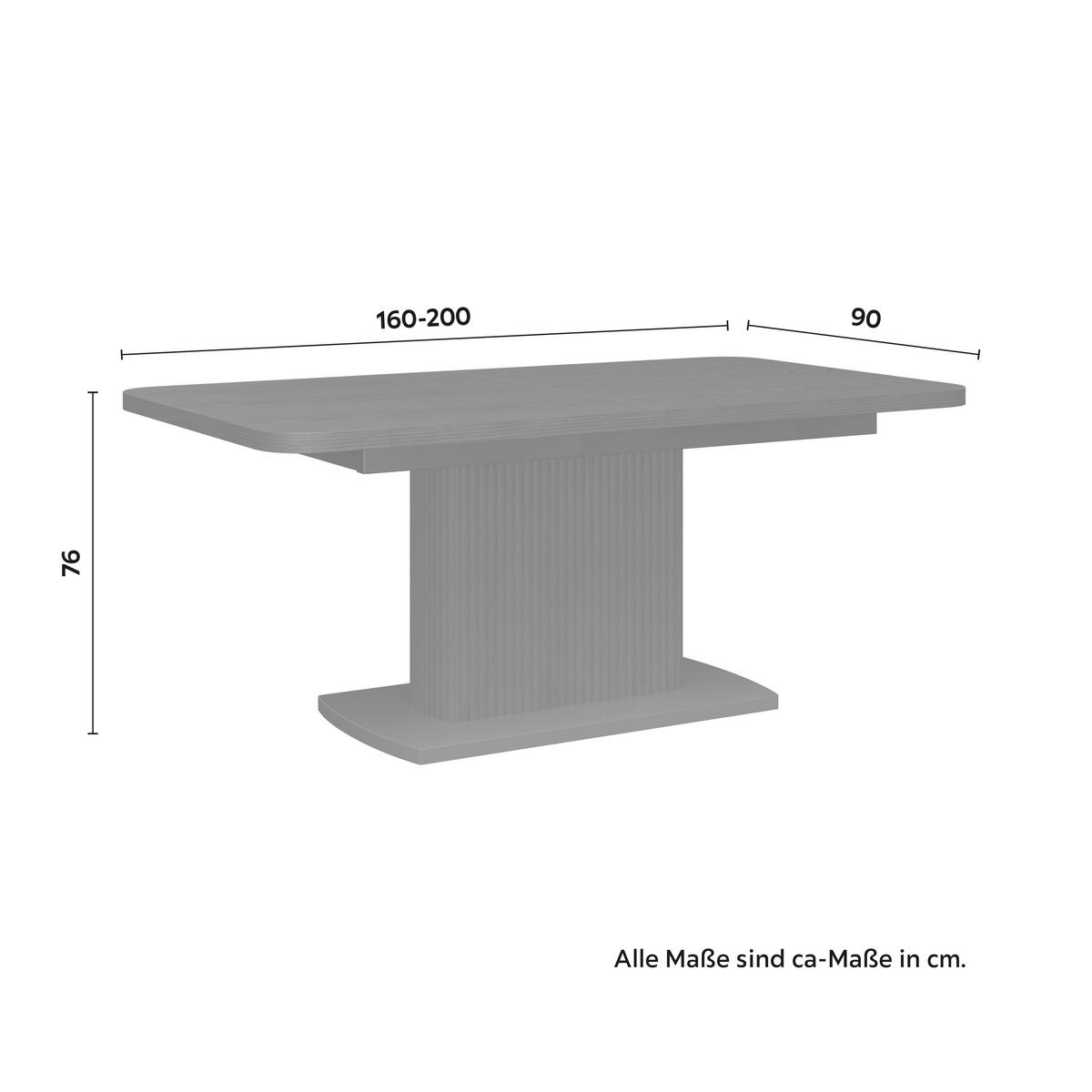 Ausziehtisch Amado Walnussfarben Eiche furniert - Walnussfarben/Schwarz, MODERN, Holz/Holzwerkstoff (160-200/76/90cm) - Bessagi Home