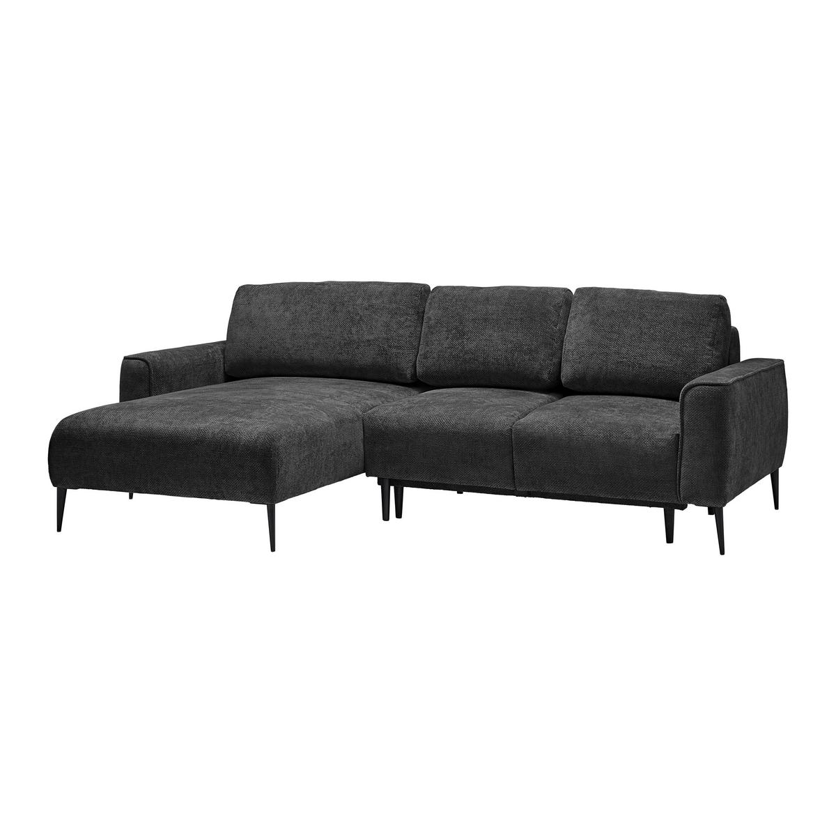 Ecksofa Custom Schwarz - Schwarz, MODERN, Textil/Metall (164/85/255cm) - Mömax