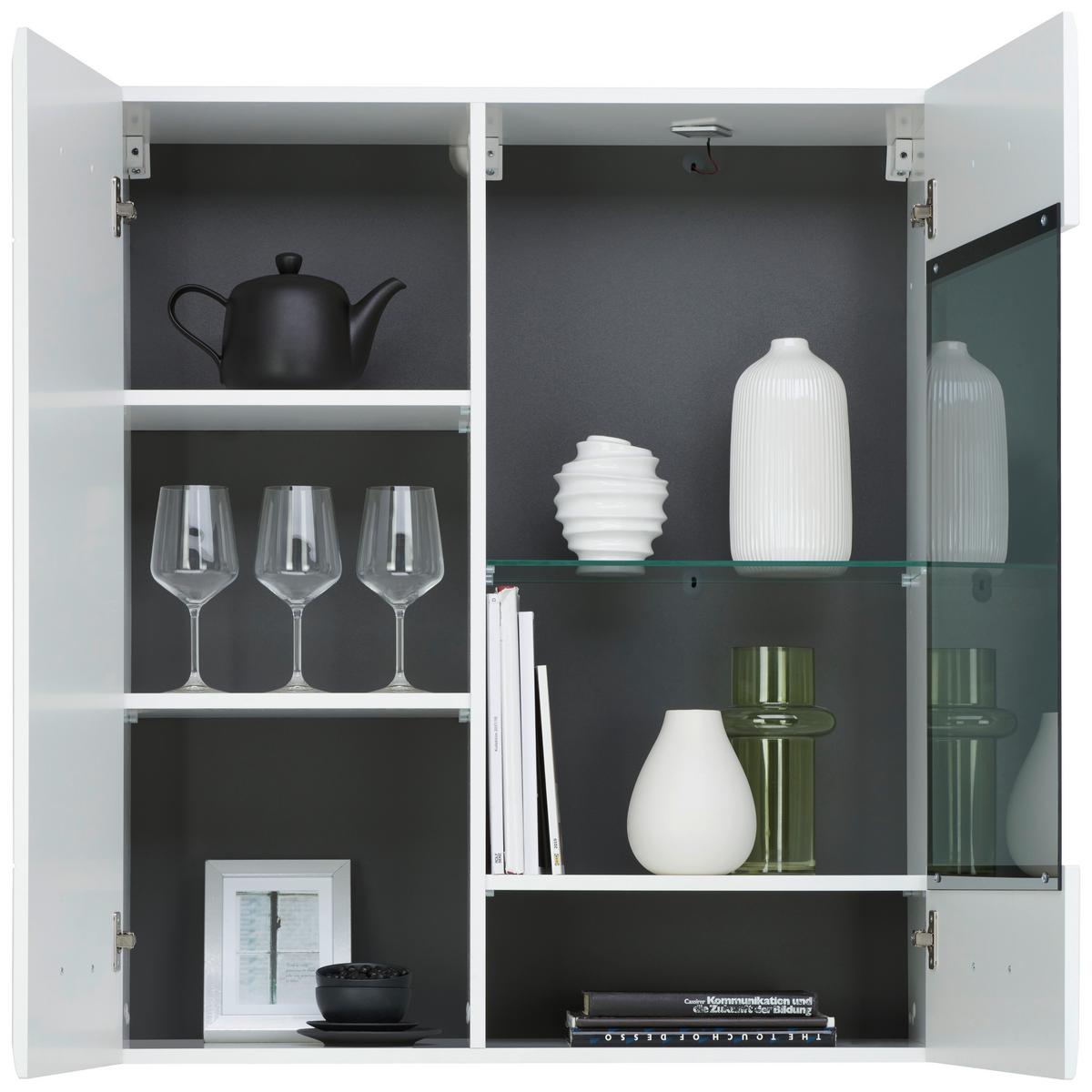 Viseča Vitrina Avanti, Antracit, Bela - bela/antracit, Moderno, umetna masa/steklo (90/102/35cm) - Hom`in