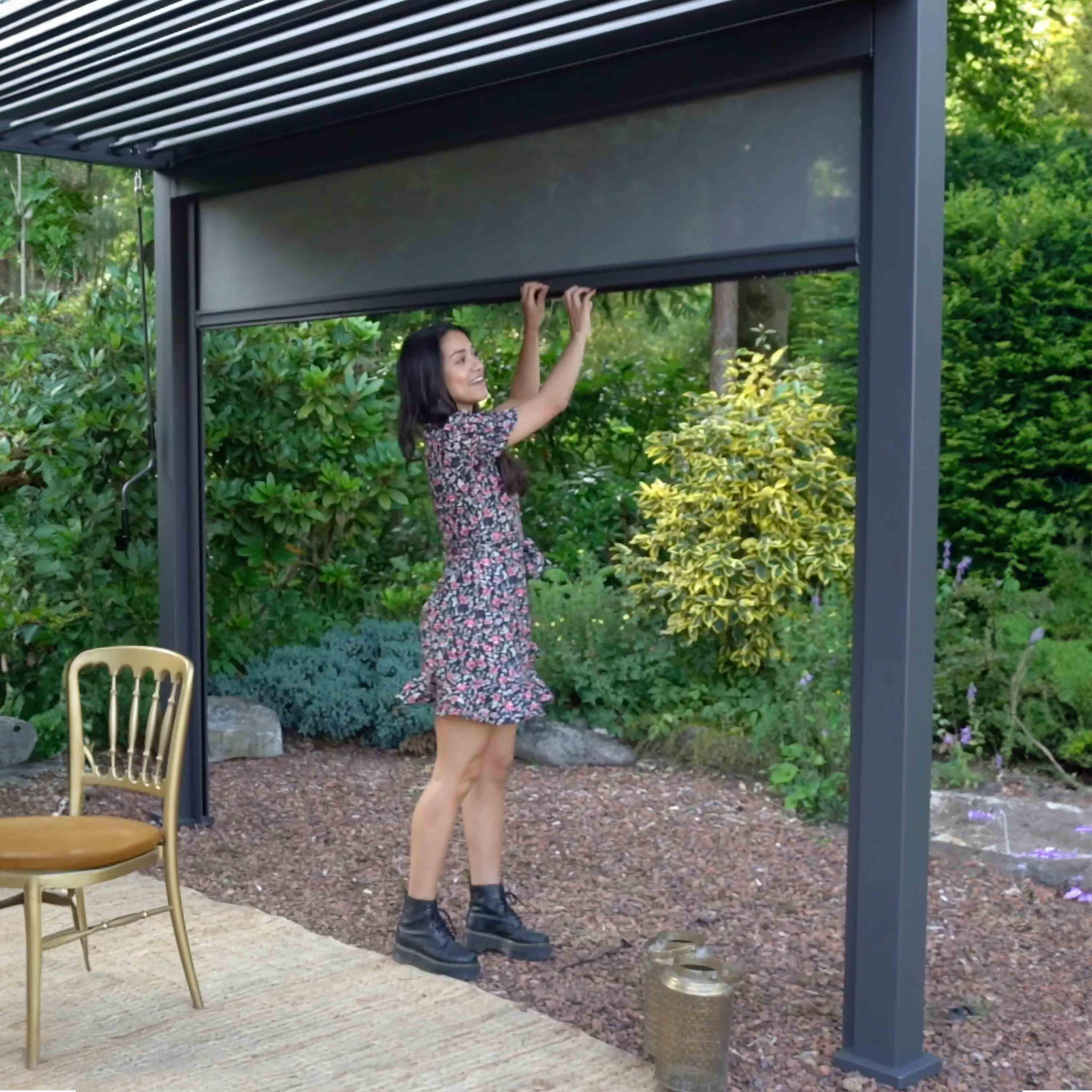 Rolo Za Pergolo Mirador, Antracit, 300x250cm - siva/antracit, Moderno, kovina/tekstil (300/250/10cm) - Gardenson
