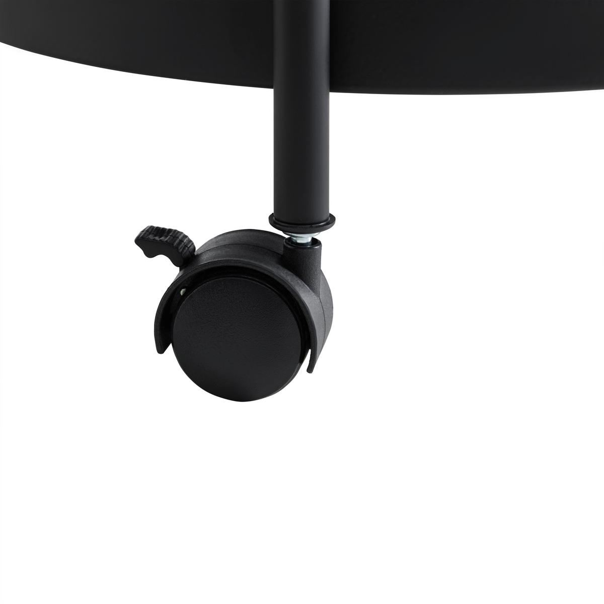 Servierwagen Justus Schwarz - Schwarz, MODERN, Kunststoff/Metall (39,5/72,5/35,5cm) - Mömax