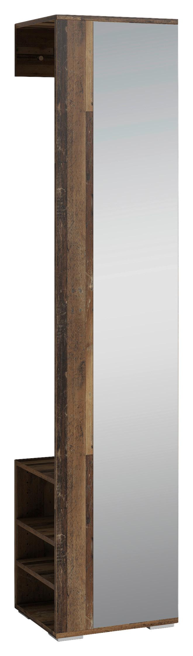 Garderobenschrank Ben Alteiche - Alteiche, MODERN, Glas/Holzwerkstoff (40/184/35cm) - MID.YOU