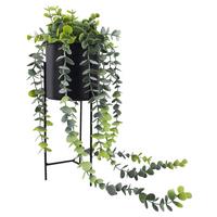 Kunstpflanze Joni Grün inkl. Topf - Schwarz/Grün, Basics, Kunststoff/Metall (11,8/36,5cm) - Mömax