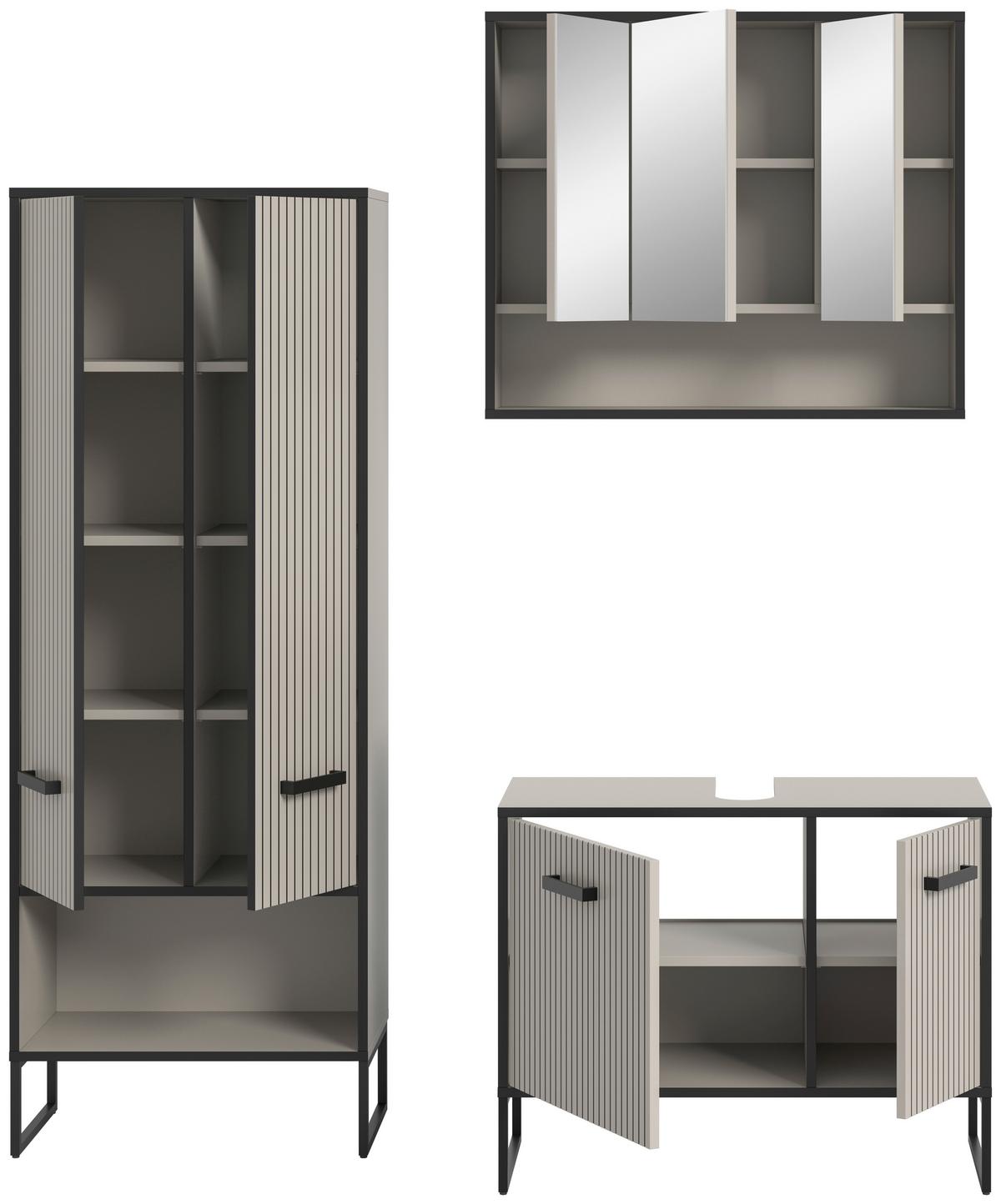 Kupaonica Bagno - kašmir/crna, Moderno, drvni materijal/metal (139cm) - MID.YOU