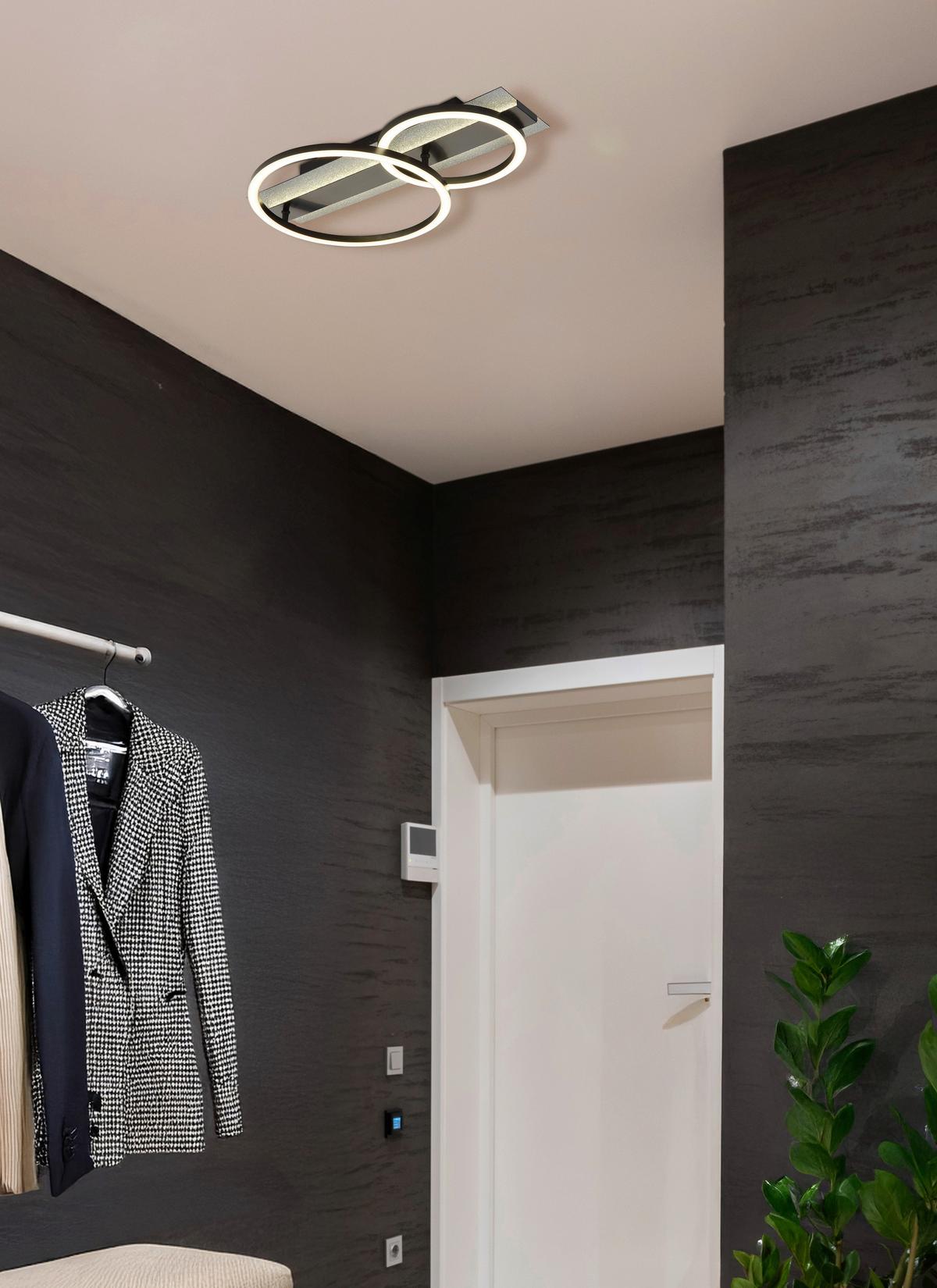 Led Stropna Svjetiljka Norberto - bijela/srebrne boje, Design, metal/plastika (48,2/30/8,8cm) - Globo