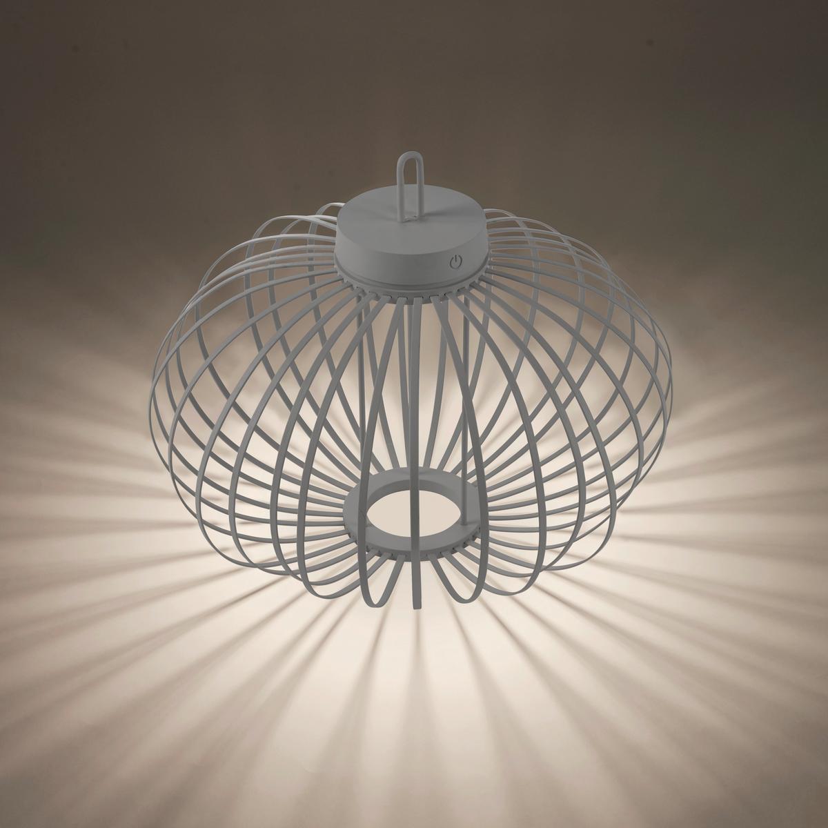 Akku-Tischleuchte Greige max. 1,5 Watt - Greige, Design, Holz/Kunststoff (46/46/37cm)