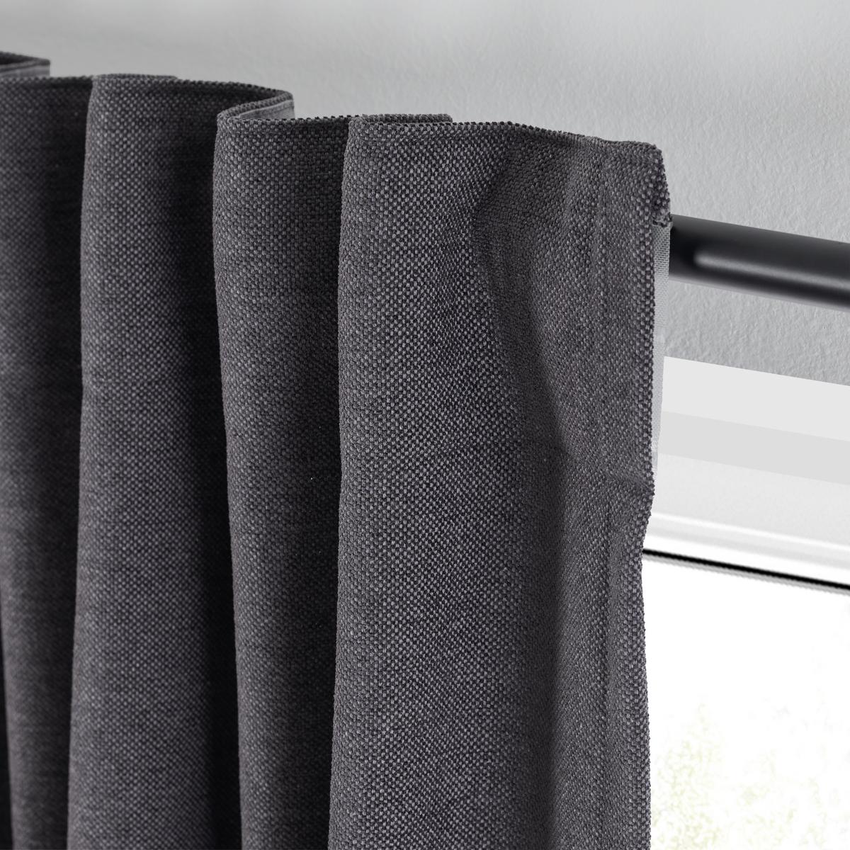 Készfüggöny Elias - antracit, Konventionell, textil (135/245cm) - Premium Living
