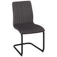 Schwingstuhl aus Samt in Grau - Schwarz/Grau, MODERN, Textil/Metall (48/59/86,5cm) - Modern Living Schwingstuhl aus Samt in Grau - Schwarz/Grau, MODERN, Textil/Metall (48/59/86,5cm) - Modern Living