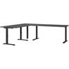 Eckschreibtisch Ribera in Schwarz/Graphitfarben - Graphitfarben/Schwarz, Modern, Holzwerkstoff/Metall (240/68-91/200cm) - Premium Living
