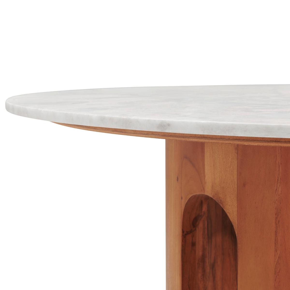 STÓŁ DO JADALNI JULIE - kolor orzecha włoskiego, Design, kamień/drewno (120/120/76cm) - Livetastic