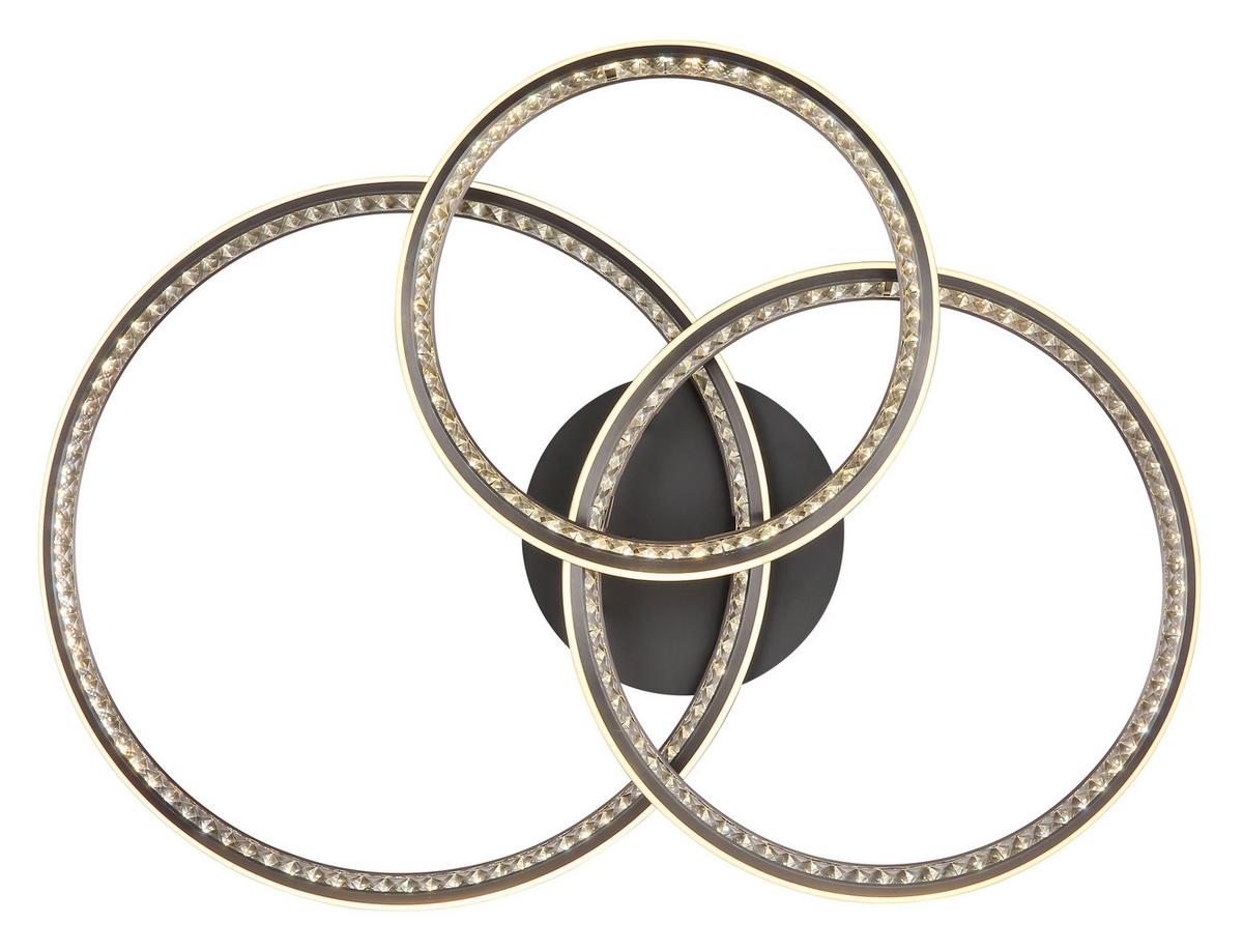 Led Stropna Svjetiljka Alaina - siva/prozirno, Design, metal/plastika (109,5/80,5/20,5cm) - Globo