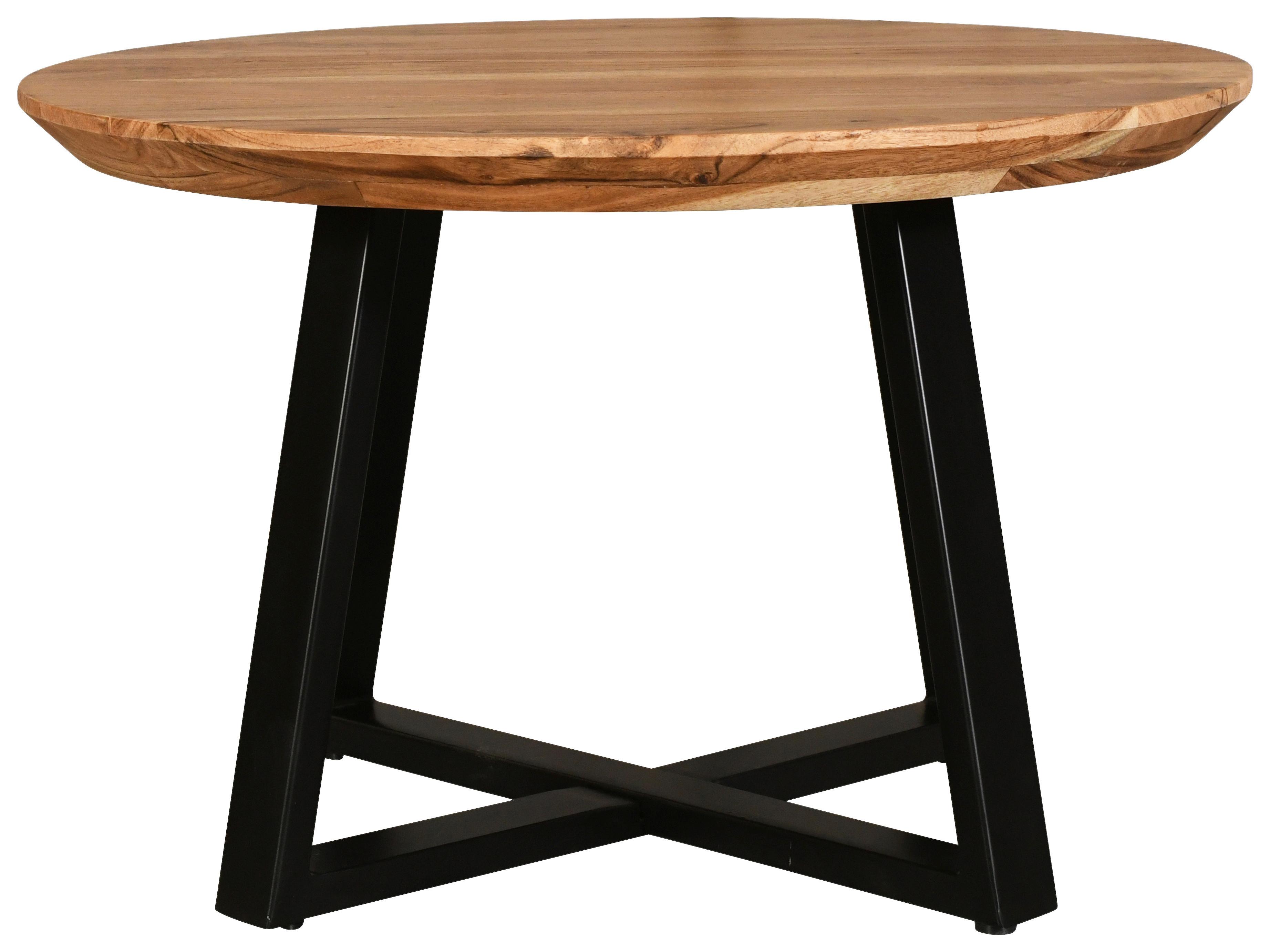 SOFFBORD SAFAGA - svart/naturfärgad, Natur, metall/trä (70/70/45cm) - Zandiara
