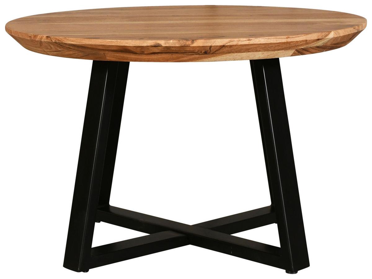 Couchtisch Safaga in Schwarz/Natur - Schwarz/Naturfarben, Natur, Holz/Metall (70/70/45cm) - Zandiara