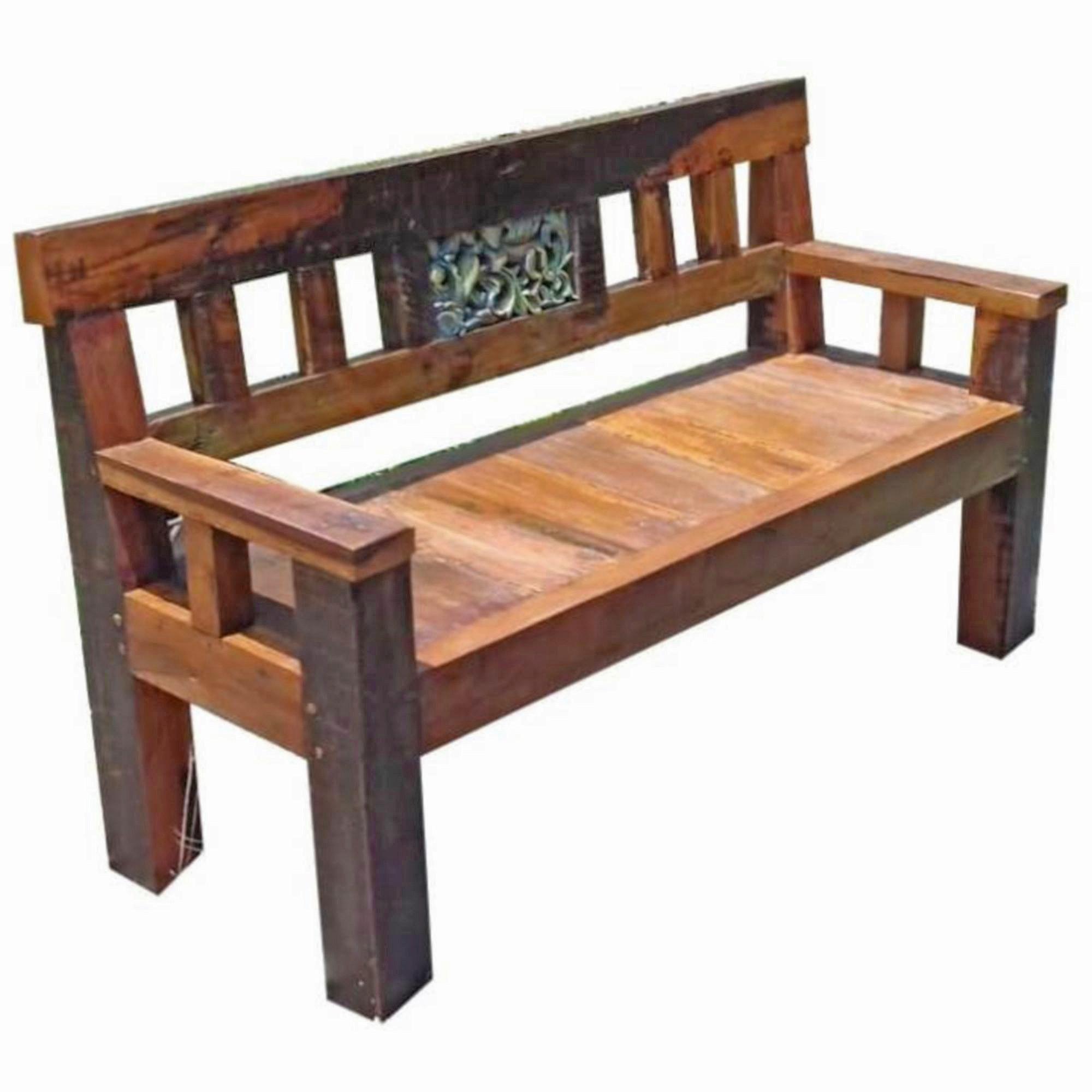 Gartenbank Sumba Teak 3-Sitzer - Dunkelbraun, Basics, Holz (150/89/55cm) - Gardenson