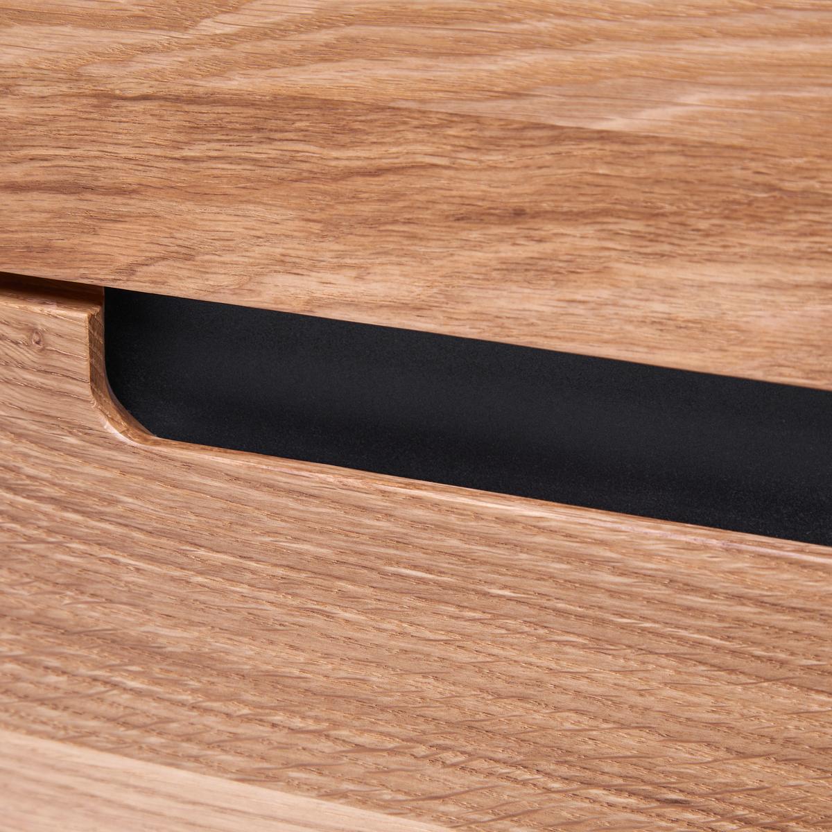 Hochschrank Avanto Eichefarben/Schwarz - Schwarz, Natur, Holz/Metall (43/160/35cm) - ecoTree