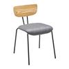 Stuhl Cera Grau Lederlook Gepolstert - Hellbraun/Schwarz, MODERN, Holz/Textil (42/78/54cm) - Bessagi Home