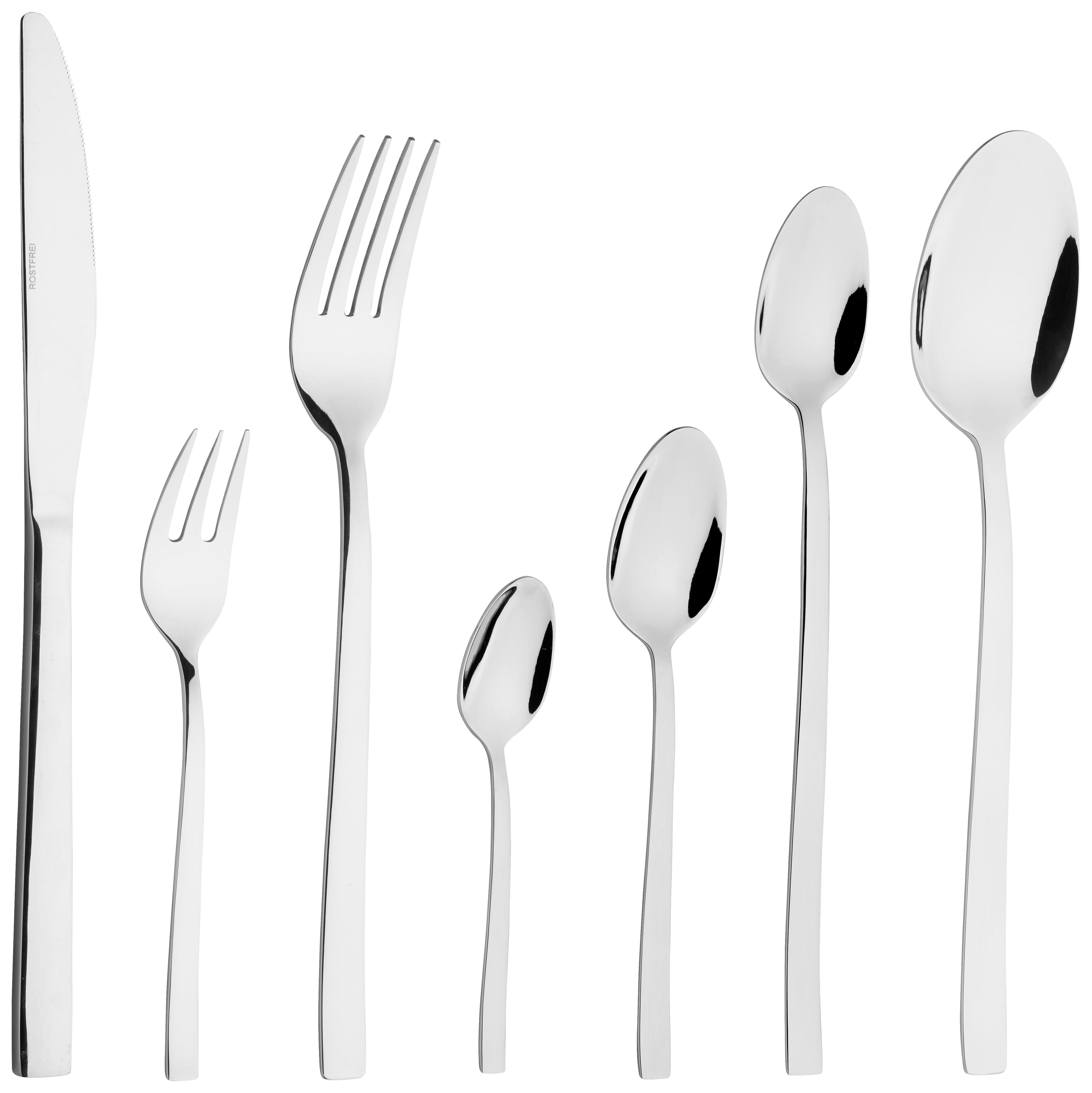 Gabel Karo aus Edelstahl - Edelstahlfarben, Metall (20,7cm) - Modern Living