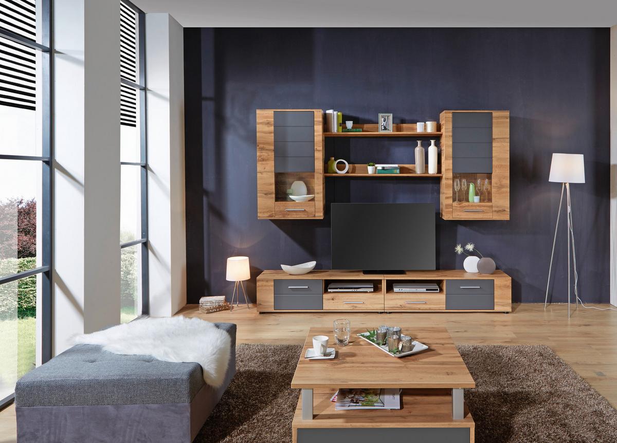 Regal Fargo - siva/boje hrasta, Moderno (240/192/38cm) - Modern Living