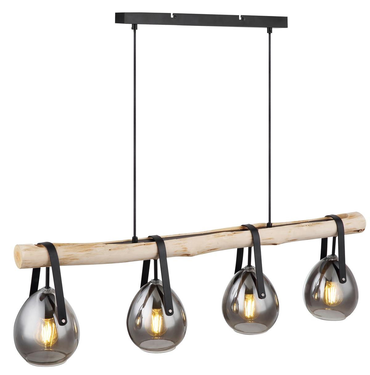 Viseća Svjetiljka 15568-4h - crna, Design, staklo/metal (100/15/117cm) - Globo