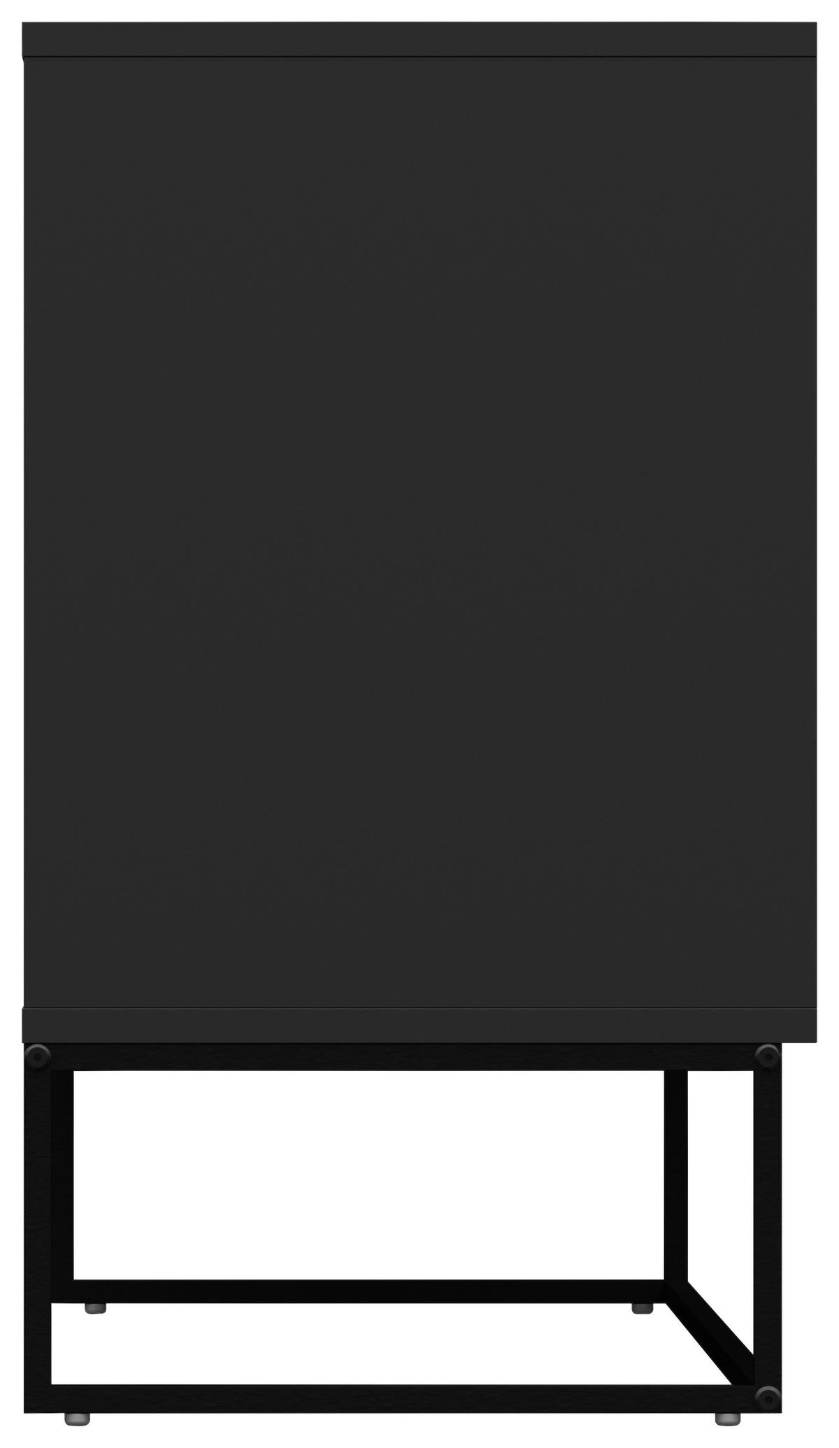 KOMODA LIPP - czarny, Design, materiał drewnopochodny/metal (118/76/43cm)