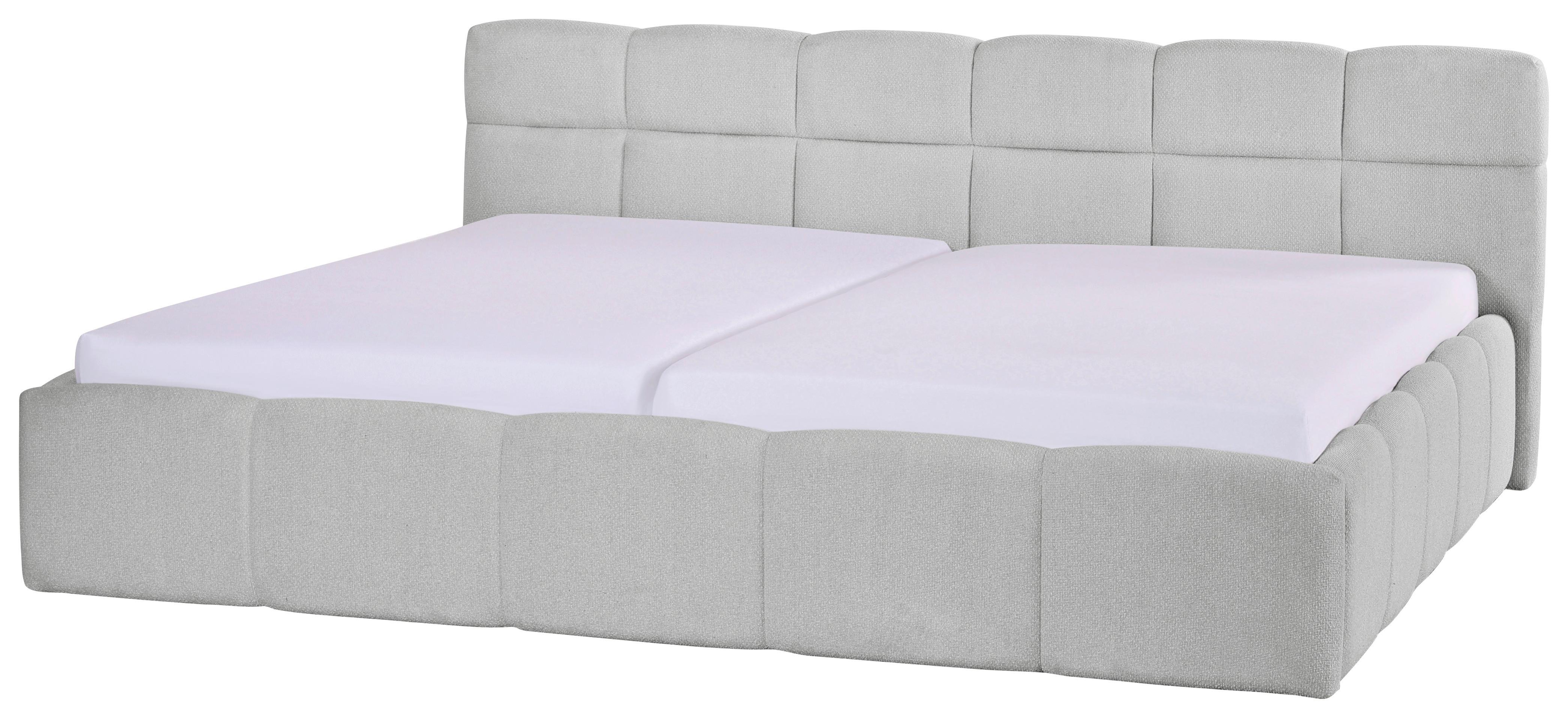 STOPPAD SÄNG ASCONA -EXKLUSIV- -BASED- - ljusgrå/svart, Klassisk, textil/plast (240/200cm) - Based