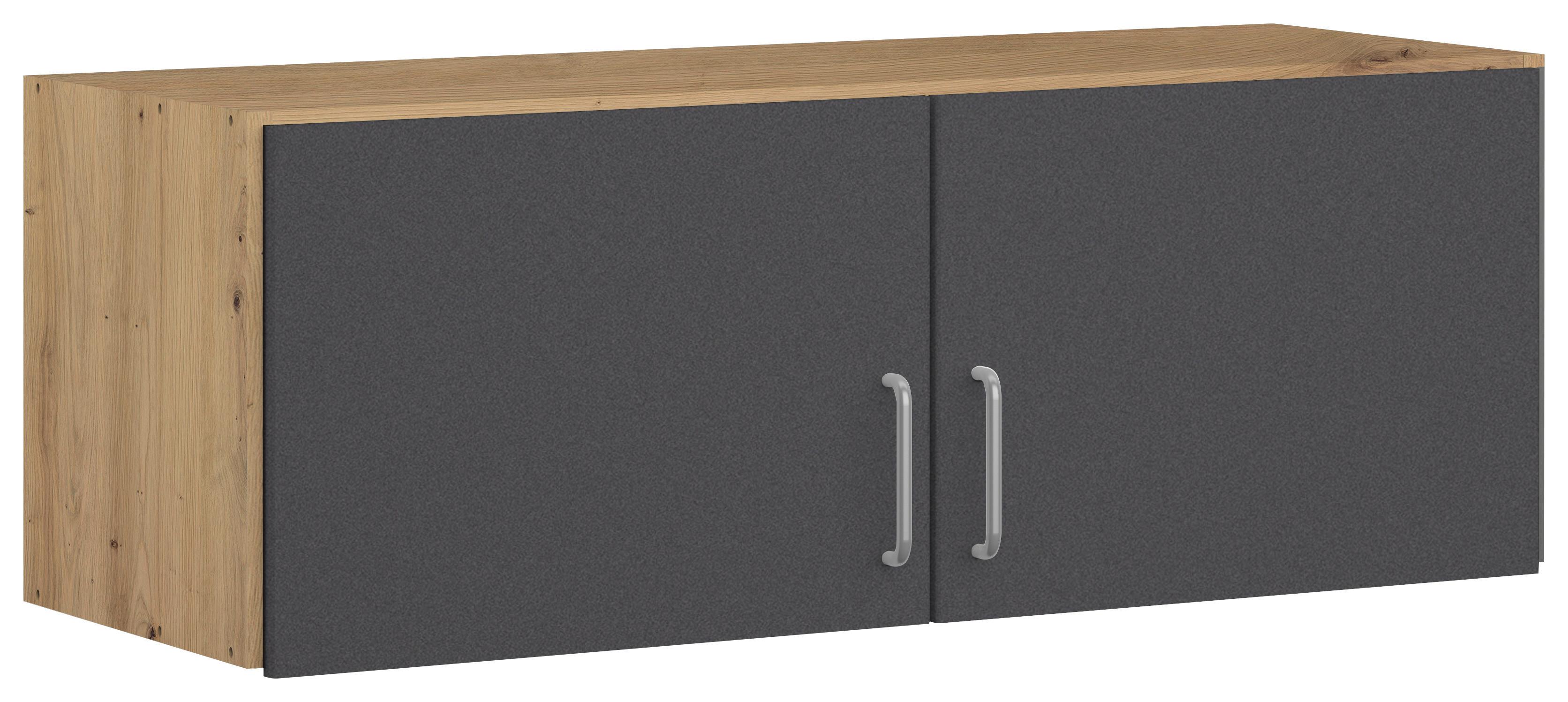 Aufsatzschrank Aalen Grau/Eiche Artisan - Alufarben/Eiche Artisan, Holzwerkstoff/Kunststoff (91/39/54cm) - Mömax