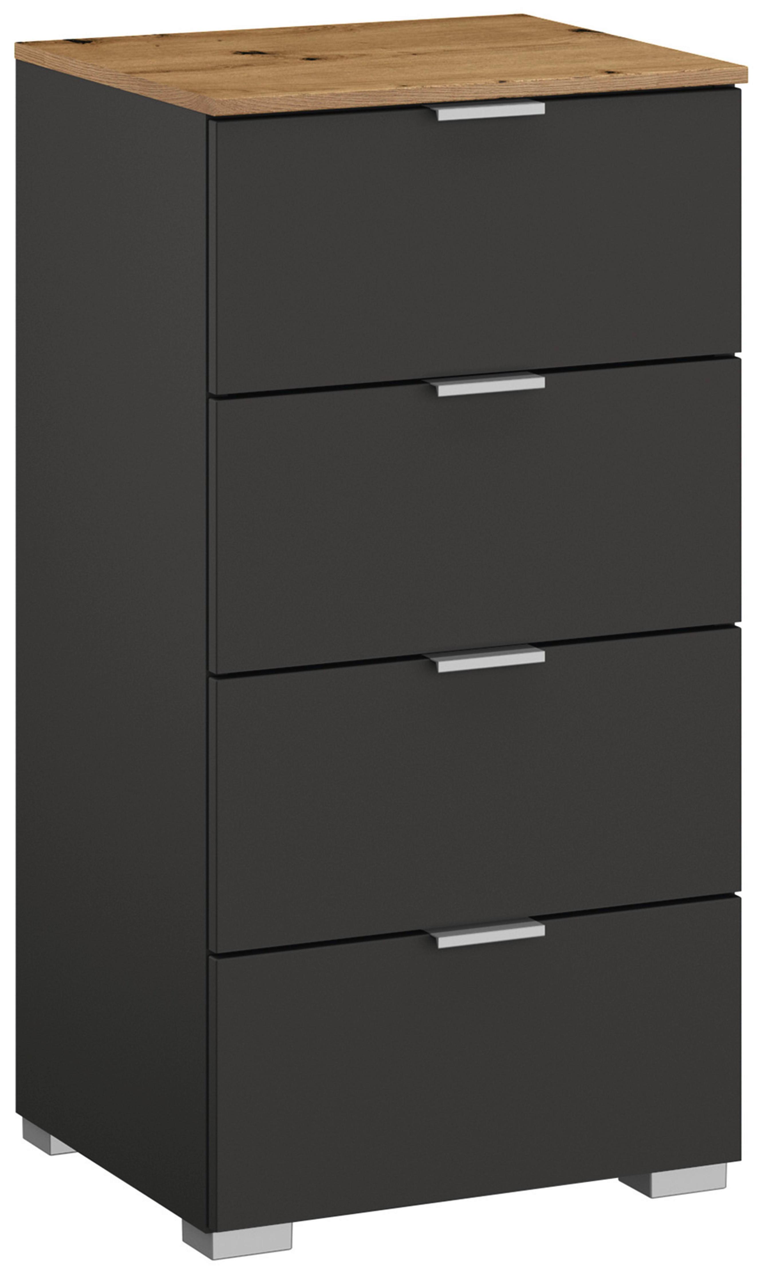 Komoda Lima, Barva Grafita, Barva Hrasta - barve aluminija/barve grafita, Trend, kovina/umetna masa (40/81/42cm) - Stylife