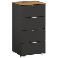 Komoda Lima, Barva Grafita, Barva Hrasta - barve aluminija/barve grafita, Trend, kovina/umetna masa (40/81/42cm) - Stylife