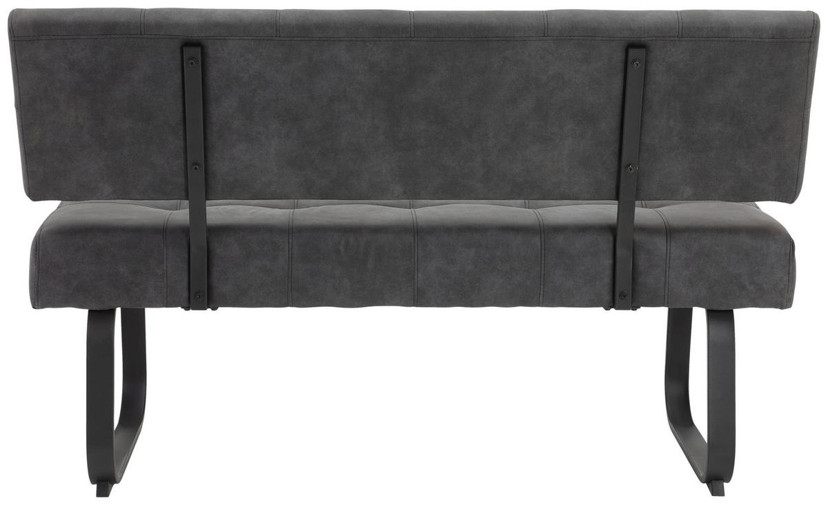 Sitzbank Luise Dunkelgrau - Dunkelgrau/Anthrazit, Trend, Textil/Metall (140/90/64cm) - Carryhome