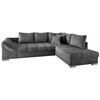 Wohnlandschaft Alvito Dunkelgrau Nylon/Mikrofaser - Dunkelgrau/Silberfarben, Design, Holz/Textil (298/202cm) - MID.YOU