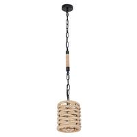 Hängeleuchte 15679H in Braun/Schwarz max. 60 Watt - Schwarz/Braun, LIFESTYLE, Naturmaterialien/Metall (15/150cm) - Globo