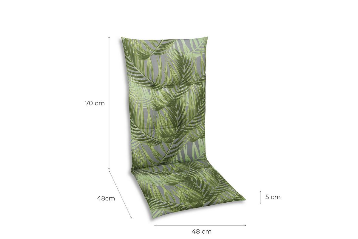 Sesselauflagenset Grau/Grün, 6-teilig - Grau/Grün, KONVENTIONELL, Textil (48/5/118cm)